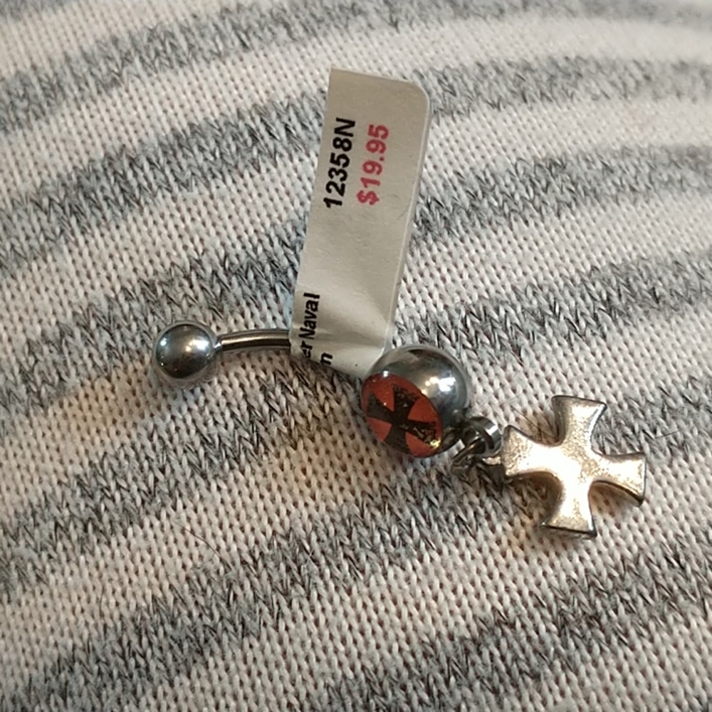 NWT Iron Cross Naval Bar Dangle 14G